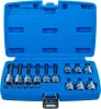BGS technic Bitfej készlet, 1/4" / 1/2", T-profil (Torx) furattal, 18 darabos (5174)