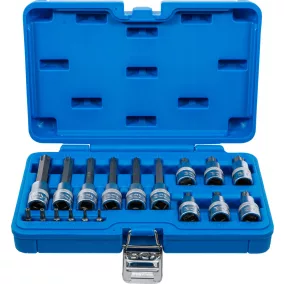   BGS technic Bitfej készlet, 1/4" / 1/2", T-profil (Torx) furattal, 18 darabos (5174)