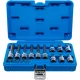 BGS technic Bitfej készlet, 1/4" / 1/2", T-profil (Torx) furattal, 18 darabos (5174)