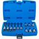 BGS technic Bitfej készlet, 1/4" / 1/2", T-profil (Torx) furattal, 18 darabos (5174)