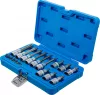 BGS technic Bitfej készlet, 1/4" / 1/2", T-profil (Torx) furattal, 18 darabos (5174)