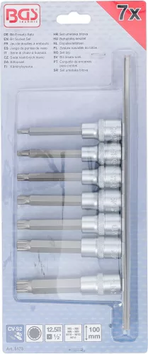 BGS technic Bitfej készlet, 1/2", XZN M5 - M14, 7 darabos (5175)