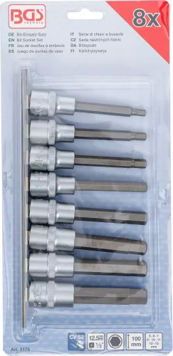 BGS technic Bitfej készlet, 1/2", Imbusz 5 - 13 mm, 8 darabos (5176)