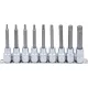 BGS technic Bitfej készlet, 1/2", T-profil (Torx), 9 darabos (5177)