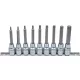 BGS technic Bitfej készlet, 1/2", T-profil (Torx), 9 darabos (5177)