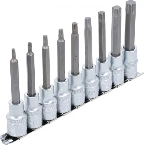 BGS technic Bitfej készlet, 1/2", T-profil (Torx), 9 darabos (5177)