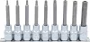 BGS technic Bitfej készlet, 1/2", T-profil (Torx) furattal, 9 darabos (5178)
