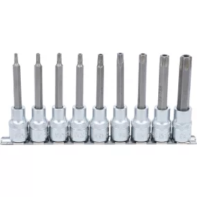   BGS technic Bitfej készlet, 1/2", T-profil (Torx) furattal, 9 darabos (5178)
