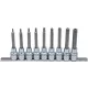BGS technic Bitfej készlet, 1/2", T-profil (Torx) furattal, 9 darabos (5178)