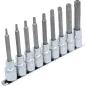   BGS technic Bitfej készlet, 1/2", T-profil (Torx) furattal, 9 darabos (5178)