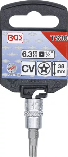 BGS technic 1/4" Biztonsági Torx (fúrt) bitfej, TS30x38 mm (BGS 5184-TS30)