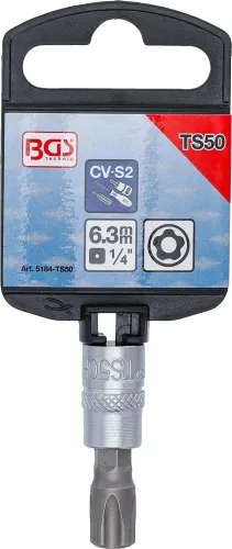 BGS technic 1/4" Biztonsági Torx (fúrt) bitfej, TS50x38 mm (BGS 5184-TS50)