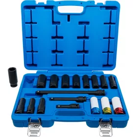   BGS technic Levegős dugókulcs készlet, 1/2", 10 - 24 mm, 18 darabos (5202)
