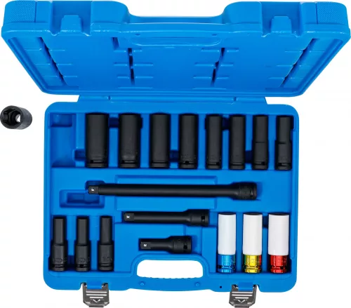 BGS technic Levegős dugókulcs készlet, 1/2", 10 - 24 mm, 18 darabos (5202)