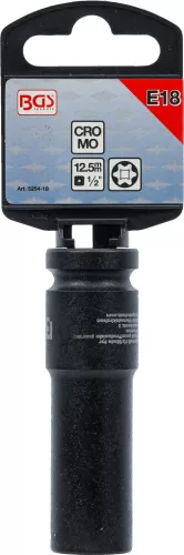 BGS technic 1/2" Torx hosszított dugókulcs légkulcshoz, E18 (BGS 5204-18)