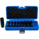 BGS technic Gépi E-Torx dugókulcs készlet, hosszított, 1/2" meghajtás, E10–E24, CrMo acél, 9 részes (BGS 5204)