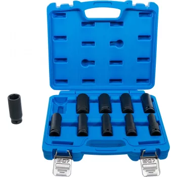   BGS technic 10 részes hosszított levegős dugókulcs készlet 1/2", 10-24mm (BGS 5206)