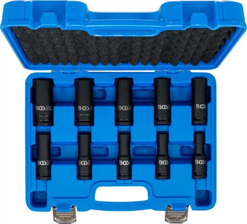 BGS technic Pneumatikus gépi dugókulcskészlet, hosszított, 1/2", 10–24 mm, CrMo, 10 részes (BGS 5206)