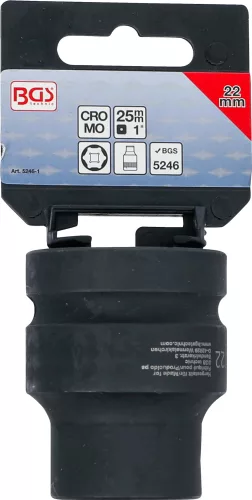 BGS technic 1"-es légkulcsos adapter 22mm-es bitekhez a BGS 5246 bitkészletből (BGS 5246-1)