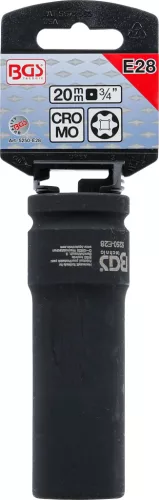 BGS technic 3/4" E-Torx dugókulcs, E28 x 110mm, légkulcshoz (BGS 5250-E28)