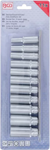 BGS technic Dugókulcs készlet 3/8" 11 részes hosszított 12 pontos (BGS 5252)