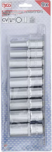 BGS technic Dugókulcs készlet 1/2" 8 részes hosszított 12 pontos (BGS 5253)