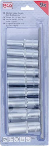 BGS technic Dugókulcs készlet 1/2" 8 részes hosszított 12 pontos (BGS 5253)