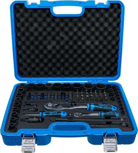 BGS technic Gépi dugókulcs- és bitkészlet 1/4″–1/2″, 4–32 mm, 69 részes (BGS 5255)