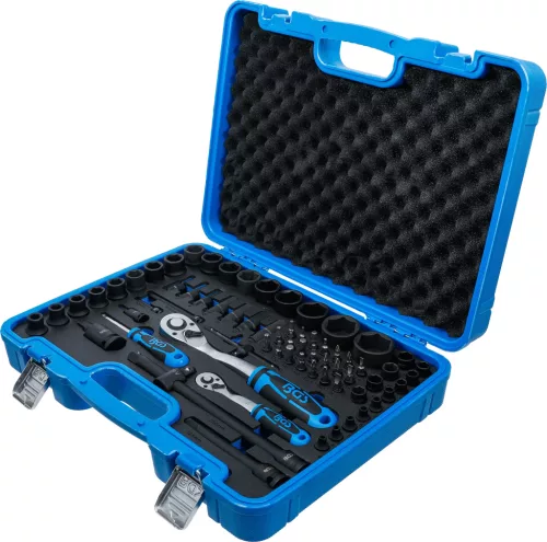 BGS technic Gépi dugókulcs- és bitkészlet 1/4″–1/2″, 4–32 mm, 69 részes (BGS 5255)