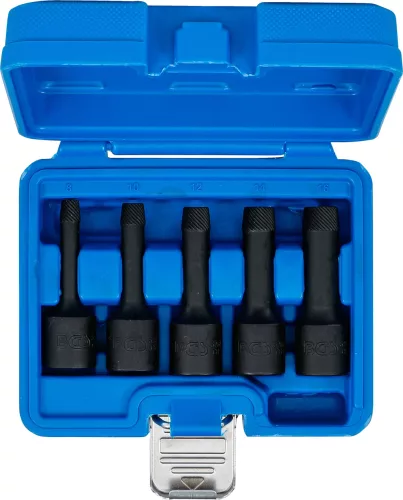 BGS technic 5 részes elnyalt csavar kitekerő készlet , 8-16mm, 1/2" (BGS 5261)