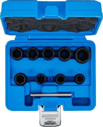 BGS technic 10 részes speciális csavarkiszedő készlet , 10-19mm, 3/8" (BGS 5265)