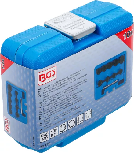 BGS technic 10 részes speciális csavarkiszedő készlet , 10-19mm, 3/8" (BGS 5265)