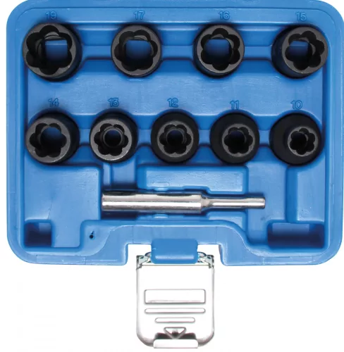 BGS technic 10 részes speciális csavarkiszedő készlet , 10-19mm, 1/2" (BGS 5266)