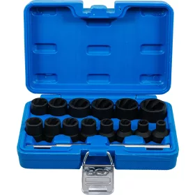   BGS technic Csavarkiszedő dugókulcs készlet spirálprofillal, 1/2”, 8–27 mm, Cr-Mo, 16 részes (BGS 5269)