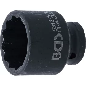   BGS technic Levegős dugókulcs tizenkétszögletű | 12,5 mm (1/2") | 32 mm (5312)