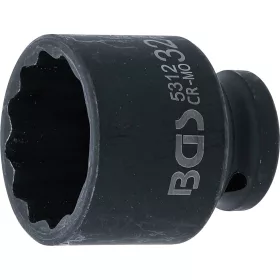   BGS technic Levegős dugókulcs tizenkétszögletű | 12,5 mm (1/2") | 32 mm (5312)