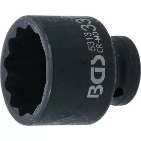   BGS technic Levegős dugókulcs tizenkétszögletű | 12,5 mm (1/2") | 33 mm (5313)
