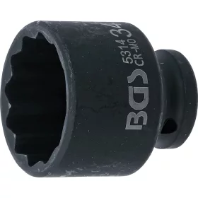   BGS technic Levegős dugókulcs tizenkétszögletű | 12,5 mm (1/2") | 34 mm (5314)