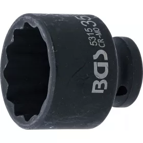   BGS technic Levegős dugókulcs tizenkétszögletű | 12,5 mm (1/2") | 35 mm (5315)