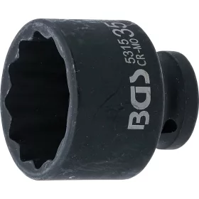   BGS technic Levegős dugókulcs tizenkétszögletű | 12,5 mm (1/2") | 35 mm (5315)