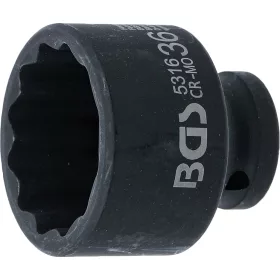   BGS technic Levegős dugókulcs tizenkétszögletű | 12,5 mm (1/2") | 36 mm (5316)