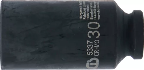 BGS technic Féltengely dugókulcs, 12 szögű, hosszított, gépi, 1/2", 30 mm, CrMo (BGS 5337)