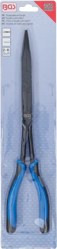 BGS technic Duplán hajlított fogó 350mm, egyenes csőrrel (BGS 534)