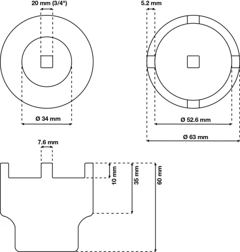 BGS technic Barázdált csavarhúzó gömbcsuklóhoz (BGS 5420)
