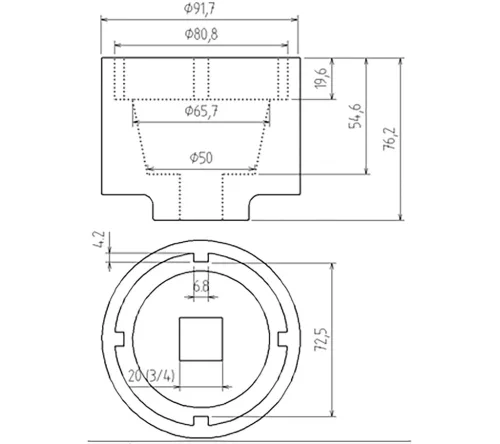 BGS technic Barázdált csavarhúzó átviteli kuplung első főtengely dugókulcshoz (BGS 5421)