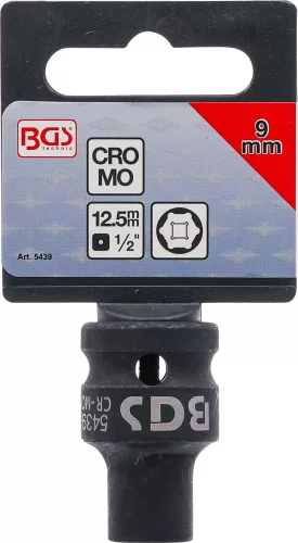 BGS technic Levegős dugókulcs hatszögletű | 12,5 mm (1/2") | 9 mm (BGS 5439)