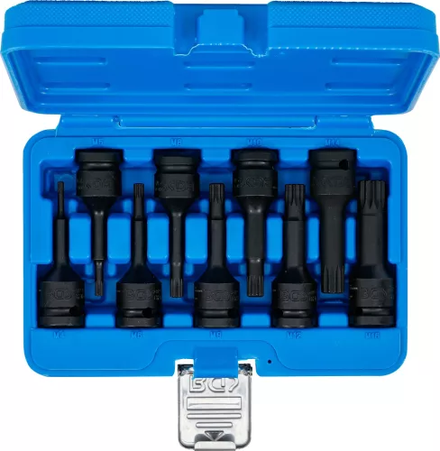 BGS technic 9 részes levegős Spline bitfej készlet, 1/2", M4-M16 (BGS 5482)