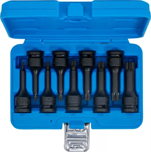BGS technic 9 részes levegős Spline bitfej készlet, 1/2", M4-M16 (BGS 5482)