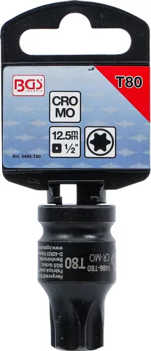 BGS technic Torx bitfej légkulcshoz, T80, 1/2" (BGS 5486-T80)