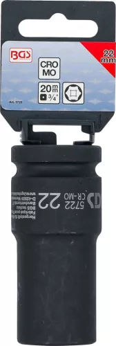 BGS technic 3/4" Levegős hosszított dugókulcs, 22 mm (BGS 5722)